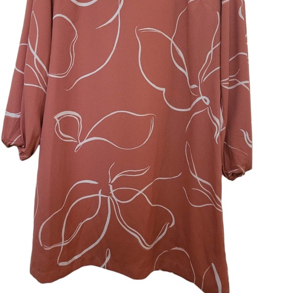 NWT A New Day Women's Long Sleeve Keyhole Neck Shift Dress Size Large - Picture 5 of 9